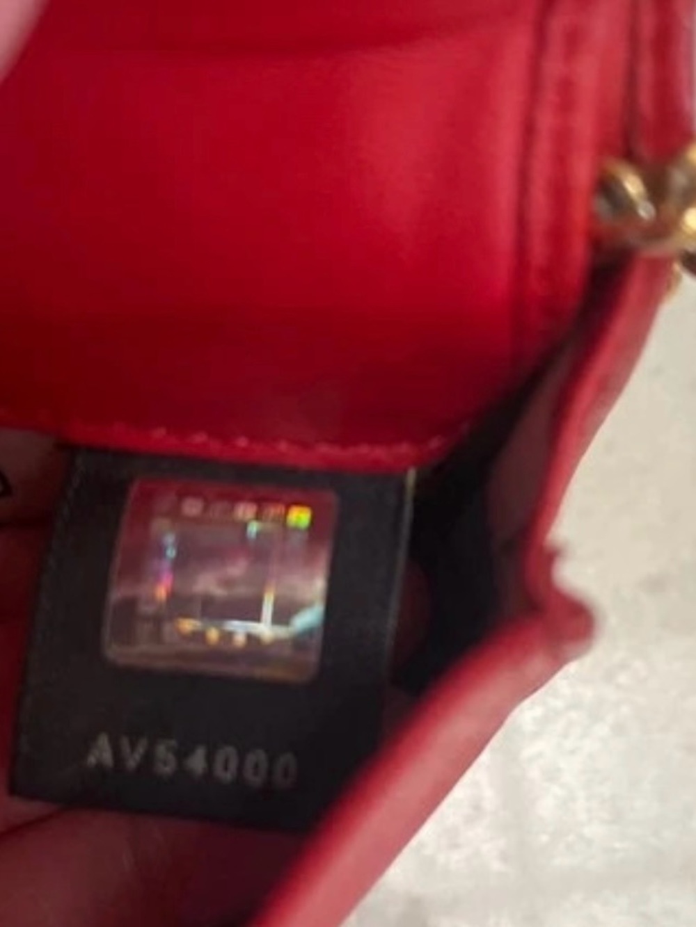 Fendi Red Embossed FF Logo Leather Clutch w/ Metal chain crossbody - Picture 10 of 12